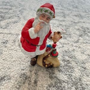 Vintage 1993 Porcelain Holiday Santa Claus Figurine